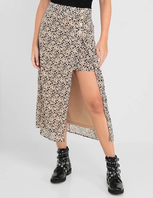 Falda crop cintura alta