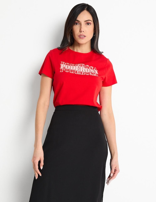 Playera Metropolis manga corta cuello redondo para mujer