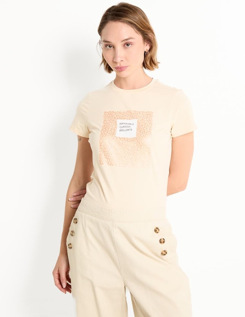 Playera manga corta cuello redondo para mujer 1