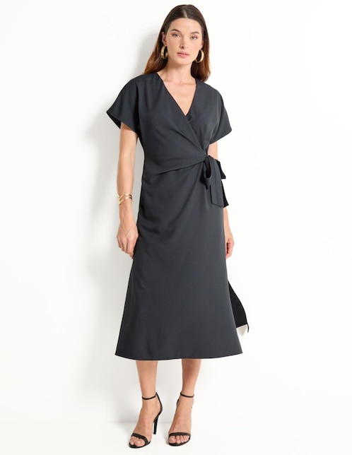VESTIDO LARGO METROPOLIS, EG, NEGRO LIS