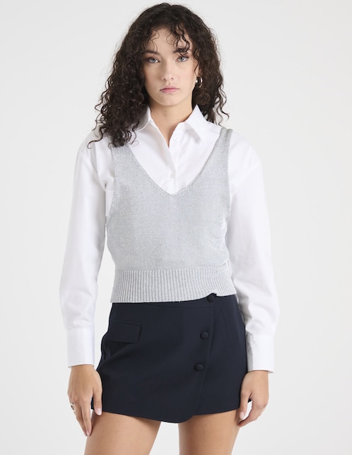 Falda mini Metropolis a la cintura
