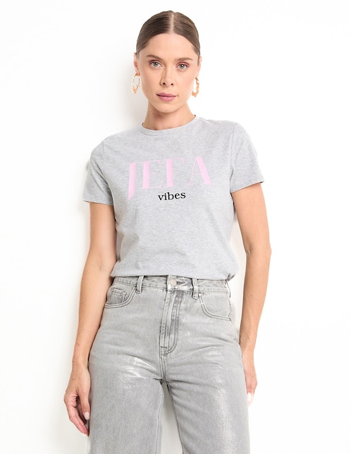 Playera manga corta Metropolis cuello redondo para mujer