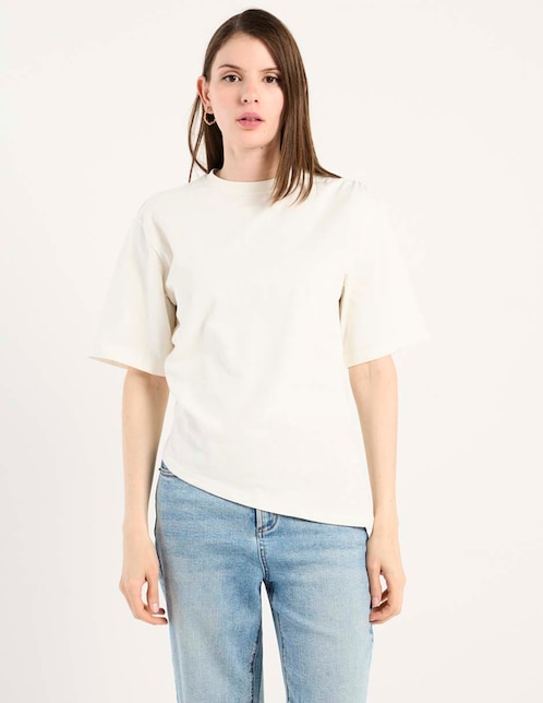 Playera manga corta Metropolis cuello redondo para mujer