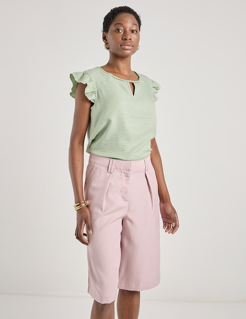 Pantalón capri amplio para mujer 1