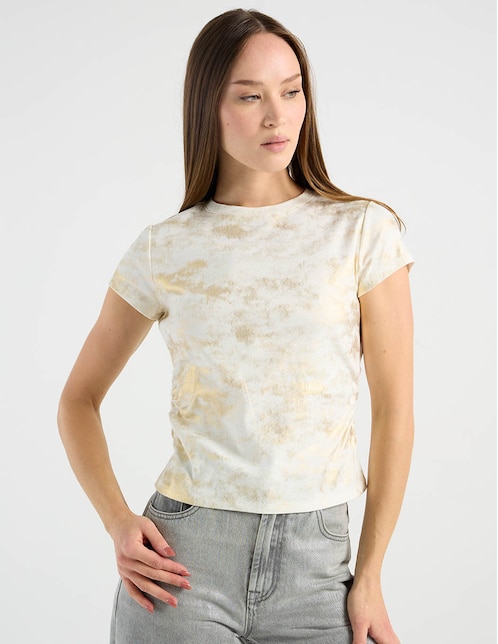 Playera manga corta Metropolis cuello redondo para mujer