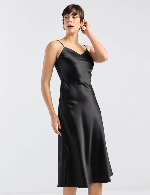 VESTIDO LARGO METROPOLIS, CH, NEGRO LIS