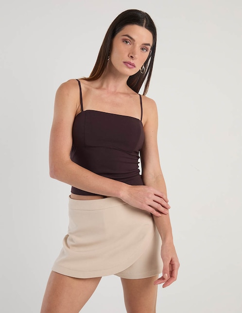 Top Metropolis escote medio tirante ajustable