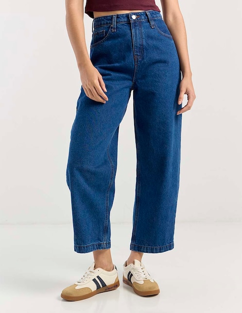 Jeans relaxed wide leg para mujer 1