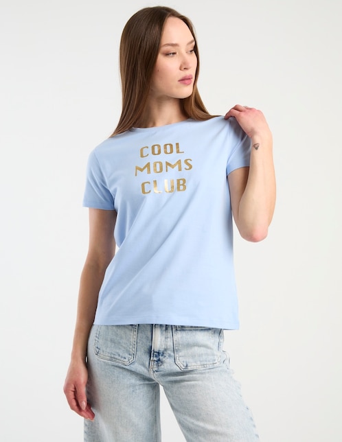 Playera manga corta Metropolis cuello redondo para mujer