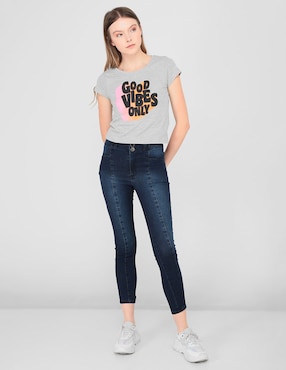 Jeans skinny Metropolis corte cintura alta para mujer