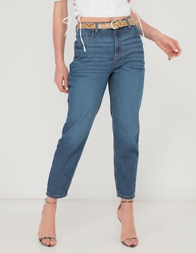 Jeans mom Silver Plate corte cintura alta para mujer