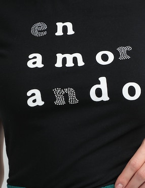 Playera manga corta Metropolis cuello redondo para mujer