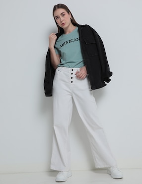 Playera manga corta Metropolis cuello redondo para mujer