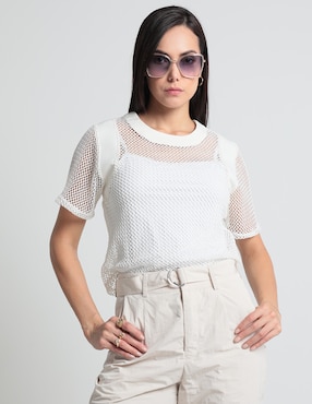 Blusa Metropolis Manga Corta Para Mujer