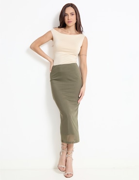 Falda midi Metropolis a la cintura