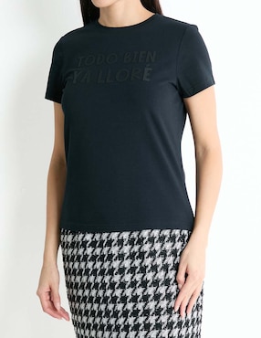 Playera manga corta Metropolis cuello redondo para mujer