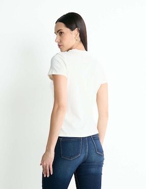 Playera manga corta Metropolis cuello redondo para mujer