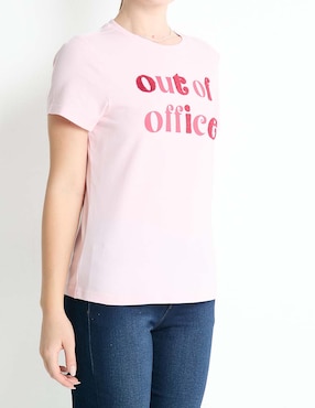 Playera manga corta Metropolis cuello redondo para mujer