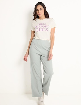 Playera manga corta Metropolis cuello redondo para mujer