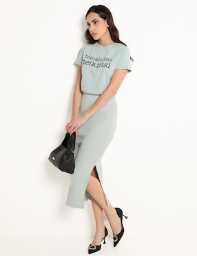 Playera manga corta Metropolis cuello redondo para mujer