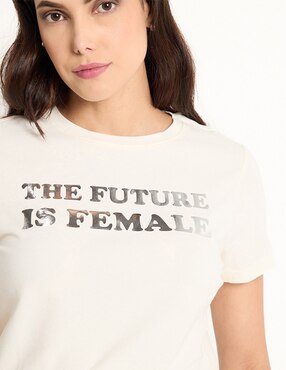 Playera manga corta Metropolis cuello redondo para mujer