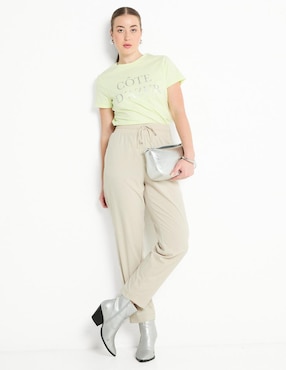 Playera manga corta Metropolis cuello redondo para mujer