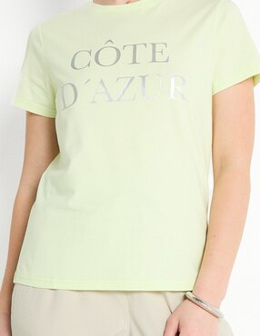 Playera manga corta Metropolis cuello redondo para mujer