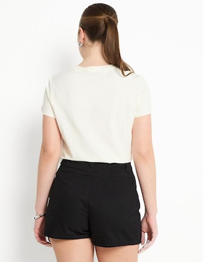 Playera manga corta Metropolis cuello redondo para mujer