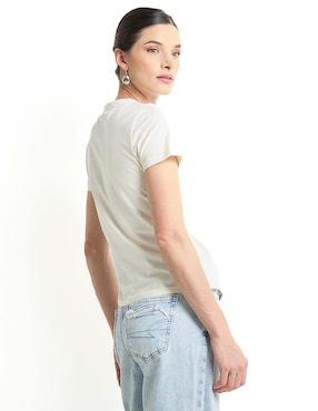 Playera manga corta Metropolis cuello redondo para mujer