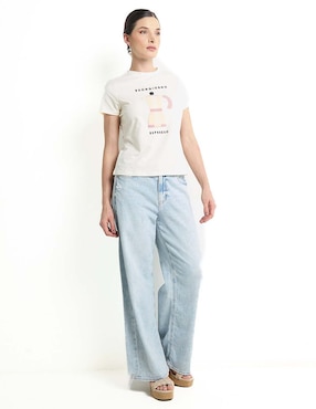 Playera manga corta Metropolis cuello redondo para mujer
