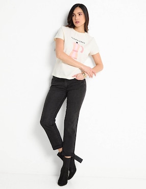 Playera manga corta Metropolis cuello redondo para mujer