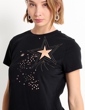 Playera manga corta Metropolis cuello redondo para mujer