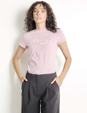 Playera manga corta Metropolis cuello redondo para mujer
