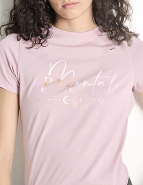 Playera manga corta Metropolis cuello redondo para mujer