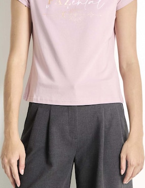 Playera manga corta Metropolis cuello redondo para mujer