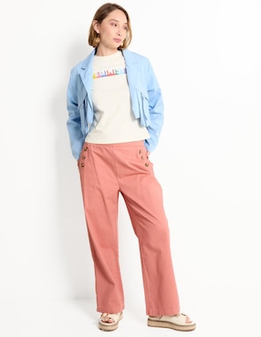 Playera manga corta Metropolis cuello redondo para mujer
