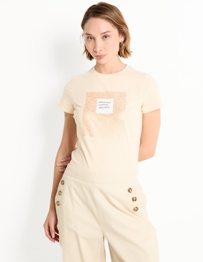 Playera manga corta Metropolis cuello redondo para mujer