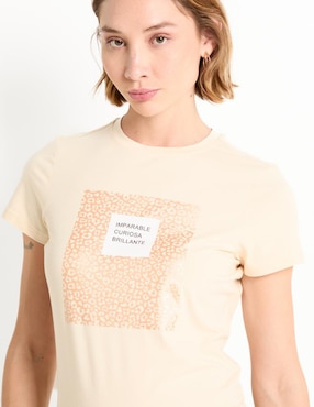 Playera manga corta Metropolis cuello redondo para mujer