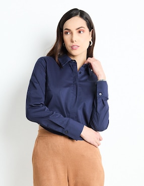 Blusa Camisera Metropolis Manga Larga Para Mujer