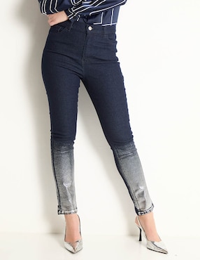 Jeans Skinny Metropolis Corte Cintura Alta Para Mujer