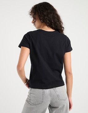 Playera manga corta Metropolis cuello redondo para mujer