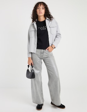Playera manga corta Metropolis cuello redondo para mujer