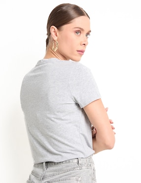 Playera manga corta Metropolis cuello redondo para mujer