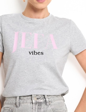 Playera manga corta Metropolis cuello redondo para mujer