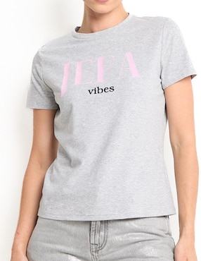 Playera manga corta Metropolis cuello redondo para mujer
