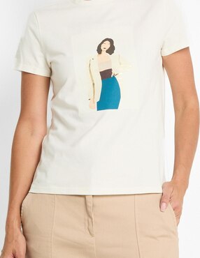 Playera manga corta Metropolis cuello redondo para mujer
