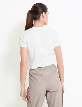 Playera manga corta Metrópolis cuello redondo para mujer