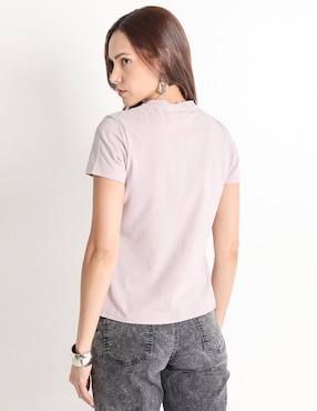 Playera manga corta Metropolis cuello redondo para mujer