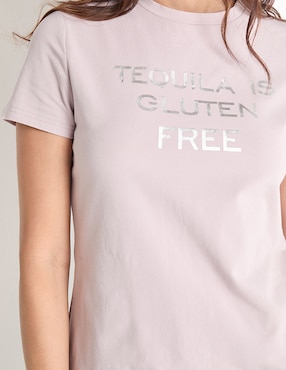 Playera manga corta Metropolis cuello redondo para mujer