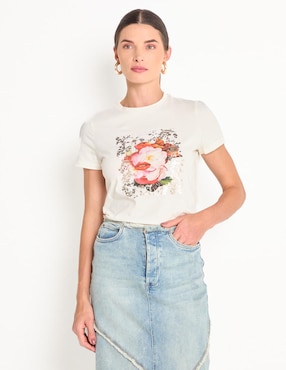 Playera manga corta Metropolis cuello redondo para mujer